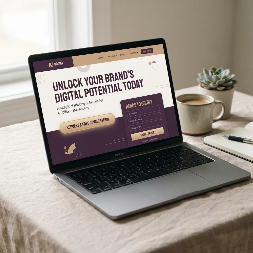 Entry service landing page mockup